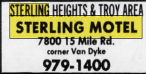 Sterling Motel - Dec 1979 Ad (newer photo)